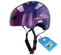 Fischer Casco BMX per bambini, casco da bicicletta, casco da motocross Plus con luce posteriore a LED integrata