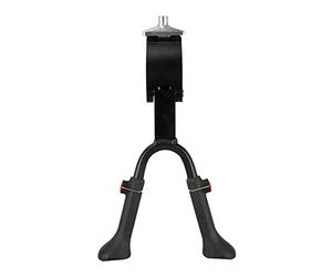 Fischer Cavalletto per Bicicletta da 24 a 28 Pollici, con Ammortizzatore di sterzo, Altezza Regolabile, in Alluminio, Colore: Nero