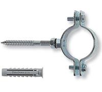 Fischer Collare in acciaio per tubi CPS-V 1 1/4" con vite e tassello
