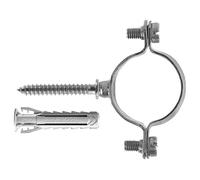 Fischer Collarino Zincato Leggero CZV per Fissaggio di Tubi Elettrici in Acciaio, Plastica e Multistrato, Serraggio 24 mm, Include Tassello SX Plus 6 e Vite Doppia M6, 10 Pezzi, 567639