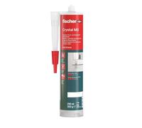 fischer Crystal MS Colla e sigillante per interni ed esterni, colla di montaggio impermeabile per incollaggi elastici, polimeri MS per molte applicazioni e superfici, 290 ml, trasparente