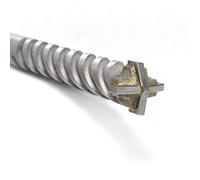 Fischer D-SDX Punta Trapano 8 Mm Cilindrica A Quattro Taglienti, Per Muro Calcestruzzo E Pietra, Placca Al Carburo Di Tungsteno, Per Comune Trapano E Avvitatore Con Attacco Cilindrico, 545694
