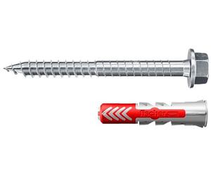 fischer DUOPOWER 8 x 40 S con ETA, tasselli universali con vite di sicurezza, tasselli a 2 componenti, tasselli in plastica per il fissaggio su cemento, mattoni, pietra, cartongesso, ecc., 50 tasselli