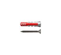 fischer DuoPower 8 x 40 S con viti zincate nere dal design industriale, tasselli universali 2K per calcestruzzo, pietra piena, pietra forata e cartongesso, 50 tasselli + 50 viti