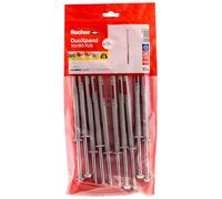 fischer DuoXpand 10 x 160 FUS, tasselli universali di alta qualità con vite esagonale e disco a U sagomato (10 pz.), tasselli per una presa forte, ideali per materiali da costruzione porosi e