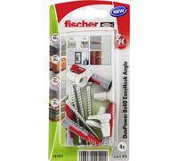 Fischer EasyHook Angle 8, set da 4 Ganci ad Angolo e 4 Tasselli DuoPower 8 x 40 mm, Montaggio Facile e Veloce Senza uso di Pinze su Muro, Cartongesso, Mattoni Forati, Cemento, Legno, 557917