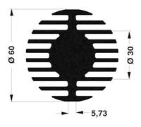 Fischer elektronik sk 578 50 me dissipatore per led 1.67 k/w x a 60 mm