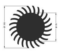Fischer elektronik sk 584 25 sa dissipatore per led 1.5 k/w x a 105 mm