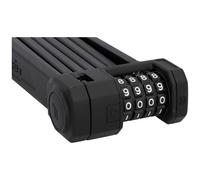 FISCHER PROTEC FN110 - Lucchetto pieghevole per bicicletta, con combinazione a 4 velocità, per 10.000 combinazioni, 110 cm, colore: Nero