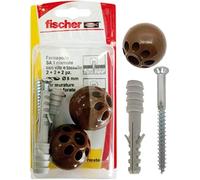 Fischer Ferma Porta Marrone 1N K, kit con due blocca porta da pavimento, 504639