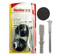 Fischer Ferma Porta Nero 1N K, kit con due blocca porta da pavimento, 504640