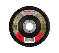 Fischer FFD-AP 125 K80 INOX Disco Abrasivo Lamellare allo Zirconio ad Alte Prestazioni per Rettifica di Acciaio e Acciaio Inossidabile, Flap-disc, per Smerigliatrice Angolare, 1 pz