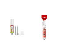 Fischer FILL & FIX Ripara fori Tasselli e Fissaggi su Muro e Legno, Siringa Colla di Montaggio, Include 4 Tasselli a Rete, 51098 & Stucco Veloce NTJH con Spatola Integrata per Coprire Fori e Crepe