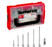 Fischer FixTainer 700x Viti per Legno Pozi PowerFast FPF II CZF/CZP, Include 2 Inserti per Avvitatore, Filetto Totale/Parziale, Autofilettanti, Testa Svasata, 562277