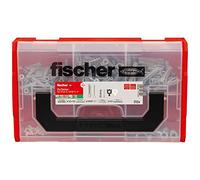fischer FixTainer SX-Plus, tasselli per viti e ganci, set di 212 pezzi, per calcestruzzo, materiali forati, pratica cassetta degli attrezzi con maniglia e sistema a clic, set di tasselli