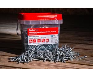 fischer FPF Power-Fast II 5,0 x 100 mm, viti per legno truciolare, testa svasata con Phillips, filettatura parziale, passivate, blu, confezione da 275