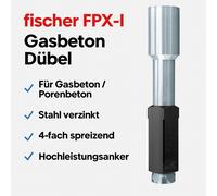 Fischer FPX-I tassello per calcestruzzo gassoso M6 M8 M10 M12 - ancoraggio...