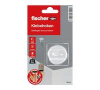 fischer Gancio adesivo da parete autoadesivo bianco pratico da appendere senza foratura, adatto per bagno e cucina, forte gancio adesivo, può contenere fino a 10 kg