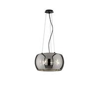 Fischer & Honsel 60857 - Lampadario a sospensione, in vetro, colore: nero, 40 cm