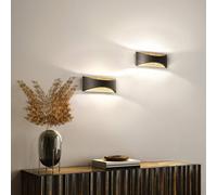 FISCHER & HONSEL Applique a LED Rio, nero/foglia d'oro, larghezza 23 cm, metallo FISCHER & HONSEL