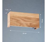 FISCHER & HONSEL Applique a LED Shine-Wood, larghezza 21 cm, rovere/nero, legno FISCHER & HONSEL