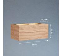 FISCHER & HONSEL Applique a LED Shine-Wood, rovere/nero, larghezza 23 cm, legno FISCHER & HONSEL