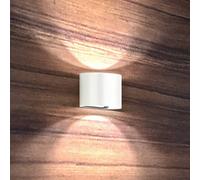 FISCHER & HONSEL Applique da esterno a LED Matteo, bianco, larghezza 14 cm, a 2 luci. FISCHER & HONSEL