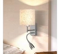 FISCHER & HONSEL Applique Dreamer lampada da lettura a LED nichel/lino color sabbia FISCHER & HONSEL