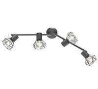 Fischer & Honsel Arco a soffitto | Ran | 4 x E14 max. 40 Watt | Grigio | Bracci regolabili | 60 x 8 x 18 cm | 22266