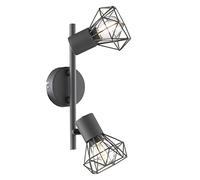 Fischer & Honsel Barra spot Ran | grigio opaco | L: 25 cm, larghezza 8 cm, A: 18 cm | 2 x E14 max. 40 Watt, lampadina esclusa | 22265