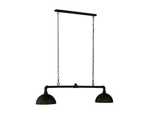 Fischer & Honsel | Lampada a sospensione, cavo | nero sabbia | paralume in metallo nero sabbia interno oro | L: 87,00 cm x 25,00 cm | sporgenza soffitto: 140,00 cm | 2 x E27 max. 60 Watt | 60647