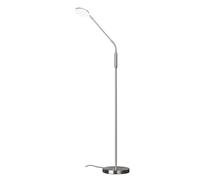 Fischer & Honsel Lampada a stelo Sorento, colore nichel opaco, larghezza: 23 cm, altezza: 138 cm, A: 45 cm, con pulsante e dimmerabile, temperatura colore regolabile in 3 livelli, 1 LED da 6,5 W, 2700