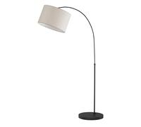 Fischer & Honsel Lampada a stelo Teramo | nero sabbia | paralume in tessuto color sabbia | A: 110 cm | orizzontale regolabile da 170 cm a 200 cm | con interruttore a pedale | 3 x E27 max. 40 W senza
