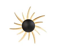 Fischer & Honsel Lampada da parete, Sol | nero sabbia | color foglia oro | D: 45,00 cm sporgenza parete: 10,00 cm | con interruttore | 1 x LED da 10 Watt 2700 K incl. | 1400 lm | EEG: F | 30545