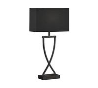Fischer & Honsel Lampada da tavolo, Anni|nero sabbia, paralume in tessuto, nero chintz, interno dorato, lunghezza: 27,00 cm, larghezza: 12,00 cm, altezza: 51,00 cm, con interruttore a corda, 1
