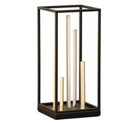 Fischer & Honsel Lampada da tavolo, griglia | nero/oro | L: 20 cm, larghezza: 20 cm, altezza: 44,5 cm, con pulsante regolabile in modo continuo, temperatura colore regolabile in 3 livelli, 1 LED da 11