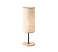 Fischer & Honsel Lampada da tavolo Parma | nero sabbia opaco/rovere naturale | paralume in tessuto | tela color sabbia | altezza: 30 cm, diametro: 10 cm | con interruttore a filo | 1 x E14 max. 25 W