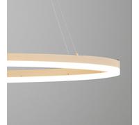 FISCHER & HONSEL Lampada LED a sospensione Silvio, lunghezza 100 cm, color sabbia, metallo, CCT FISCHER & HONSEL