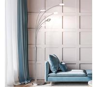 FISCHER & HONSEL Lampada LED da pavimento Dent, nichel/cromo, 225 cm, metallo, CCT a 5 luci. FISCHER & HONSEL