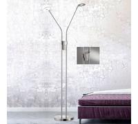 FISCHER & HONSEL Piantana LED Dent, CCT, 2 luci, nichel FISCHER & HONSEL