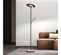 FISCHER & HONSEL Piantana LED Dent, nero/foglia oro, 180 cm, CCT, a 2 luci. FISCHER & HONSEL