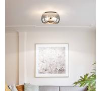 FISCHER & HONSEL Plafoniera Dima, vetro fumé, Ø 40 cm FISCHER & HONSEL