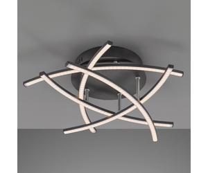 FISCHER & HONSEL Plafoniera LED Cross, Tunable White, 5 luci, nero FISCHER & HONSEL