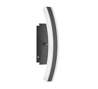 Fischer & Honsel Stiff TW - Lampada da parete a LED, dimmerabile, con CCT Turnable White, in metallo nero sabbia e nichel opaco, 36,5 x 7 cm