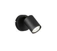 Fischer & Honsel Vano 30368 - Lampada da parete a LED con interruttore, per soggiorno, corridoio, camera da letto, attacco GU10, in metallo, colore nero sabbia, 8 x 11 cm