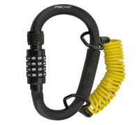 Fischer Karabiner-Schloss Con 150cm Spirale Lucchetto Bicicletta Helm-Schloss