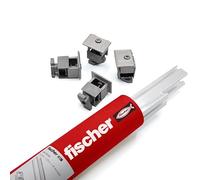 Fischer Kit 2x Profili Modulari SolarFish 1.25m + 4x Morsetti PMU, Alluminio, per Fissaggio Pannelli Solari Fotovoltaici, 578488