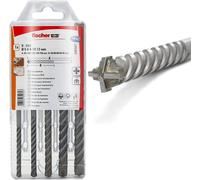 Fischer Kit 5 Punte Trapano D-SDX Quattro Taglienti, 5-6-8-10-12 mm, per Fori De
