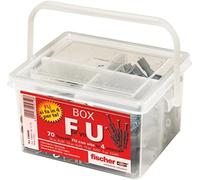 Fischer Kit For You Box, 70 Tasselli FU con Vite per Muro Pieno, Cartongesso e L