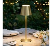 FH Lighting Lampada da tavolo LED a batteria Viletto, color ottone, IP54 FH Lighting